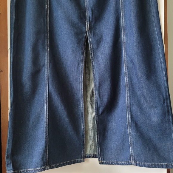 Velvet Heart Denim Blue Nikkie High Waist Slitted Long Midi Denim Skirt Large - Picture 4 of 16